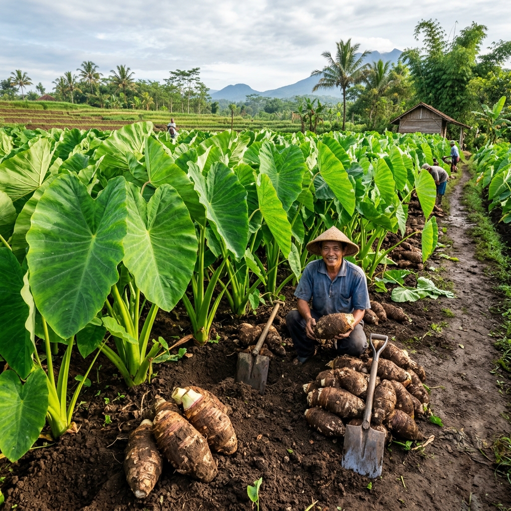 Perkebunan dan Hasil Panen Talas Beneng Raksasa Agribisnis 2026